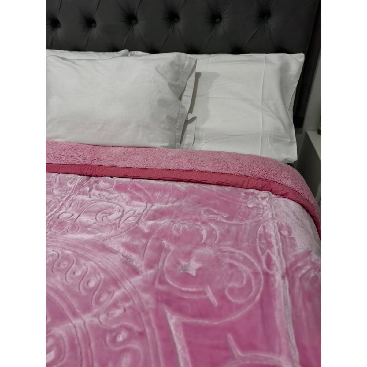 GOLDSUN - Frazada Microfleece Sherpa - Rosa