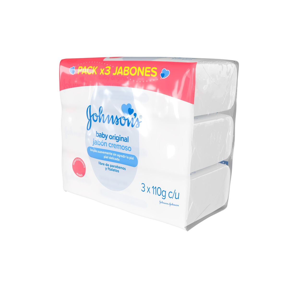 JOHNSON AND JOHNSON - Jabón en Barra Johnsons Baby Cremoso Piel Delicada 110g x3