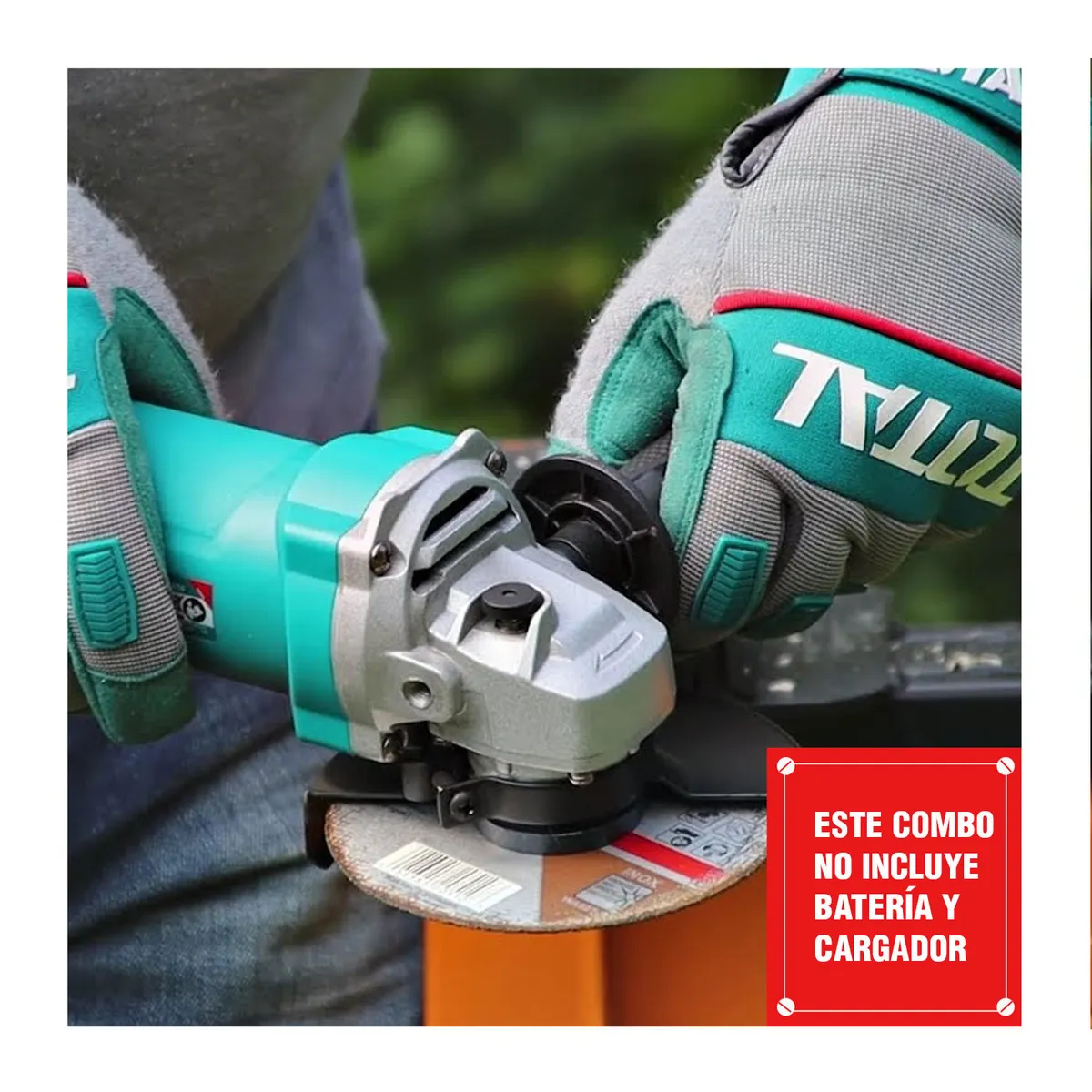 TOTAL TOOLS - AMOLADORA 20V INALÁMBRICA TOTAL BRUSHLESS 4½ + DISCO CORTE