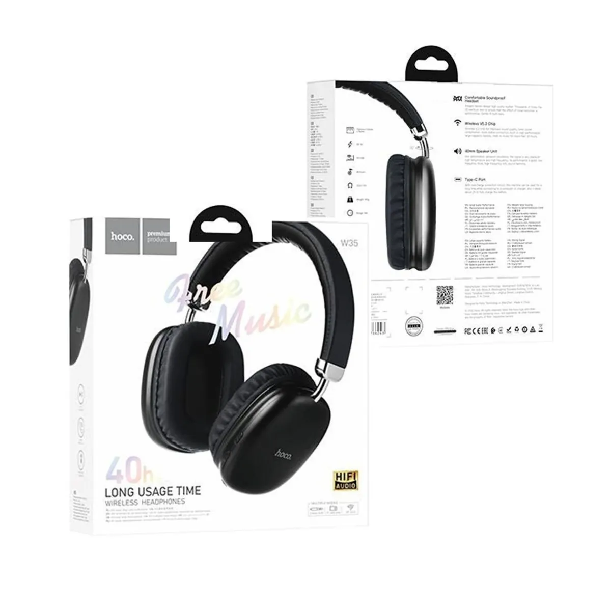 HOCO - Audífonos Bluetooth Inalámbricos Hoco W35 Black