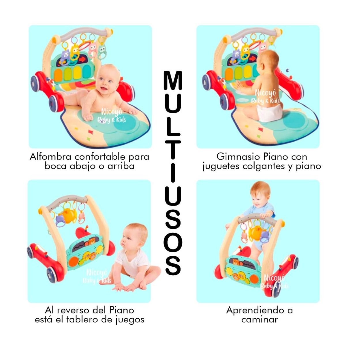 HUANGER - Gimnasio Piano Musical y Caminador para Bebés: 2 en 1