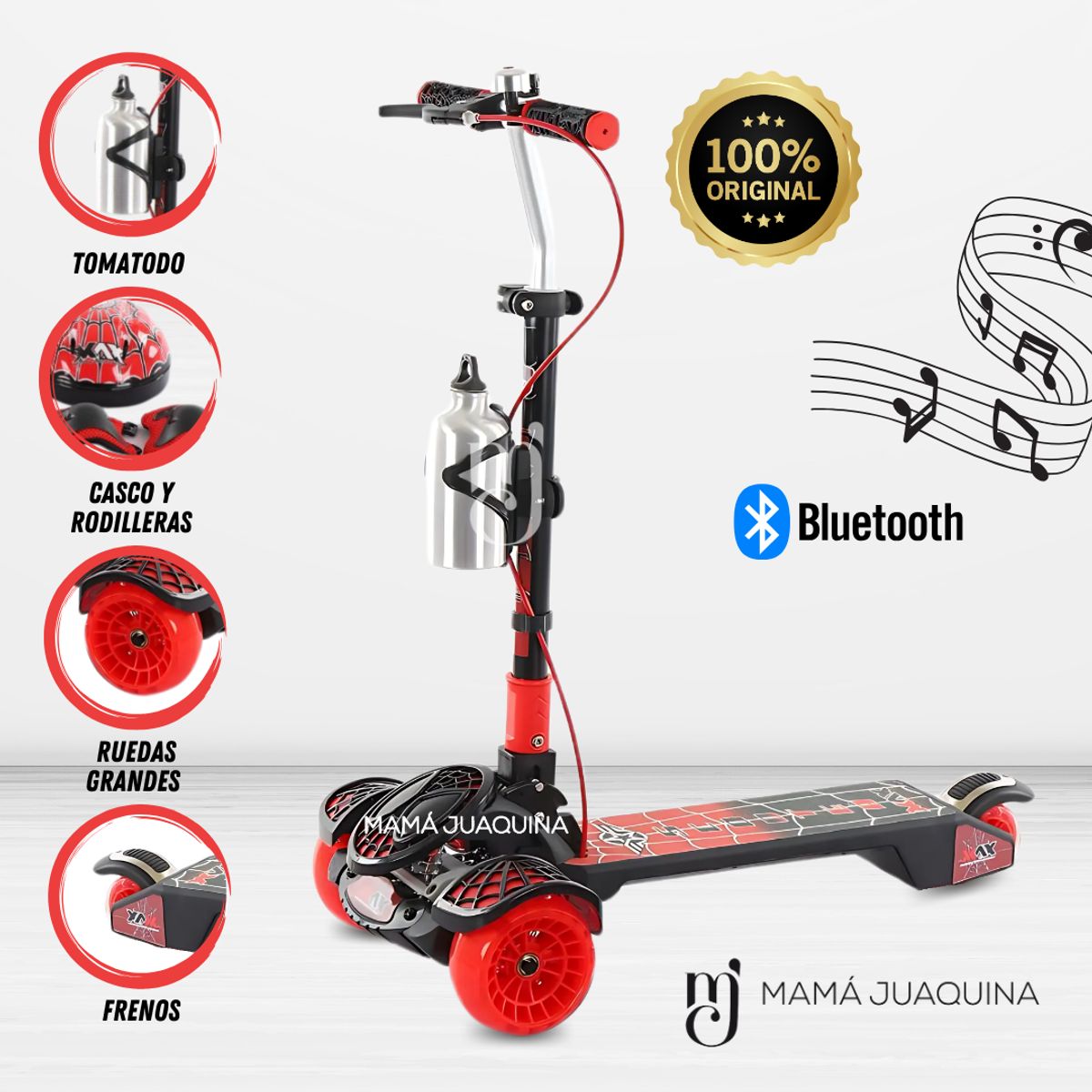 MAX - Scooter Musical «BASTIAN» con Tomatodo BLACK SPIDER