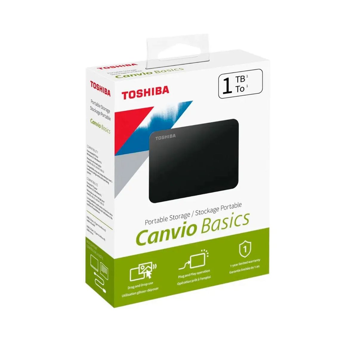 TOSHIBA - Disco Duro Externo Toshiba 1TB Canvio Basics USB 3.0