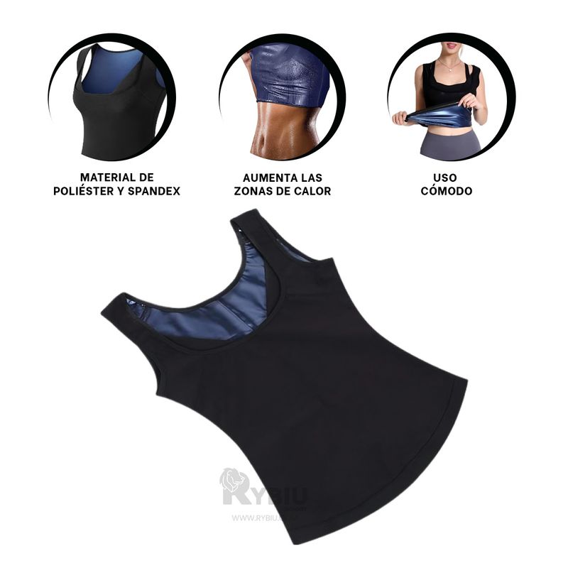 RYBIU IMPORT - Chaleco para Control del Abdomen en Negro Y+Regalo Stickers