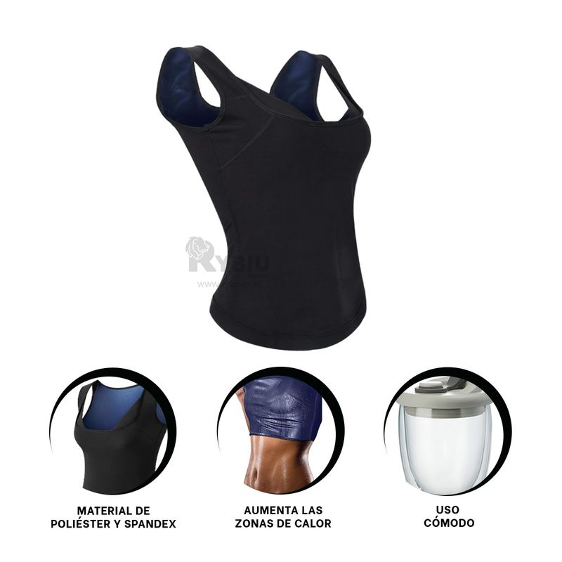 RYBIU IMPORT - Chaleco Absorvente de Sudor en M Negro Y+Regalo Agendita
