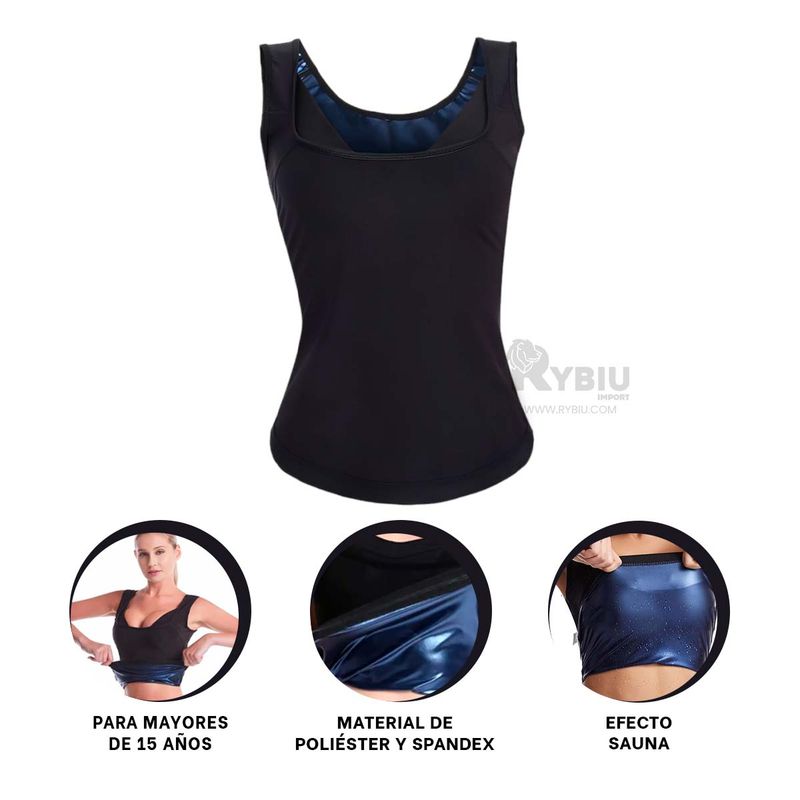 RYBIU IMPORT - Chaleco para Control del Abdomen en Negro Y+Regalo Stickers