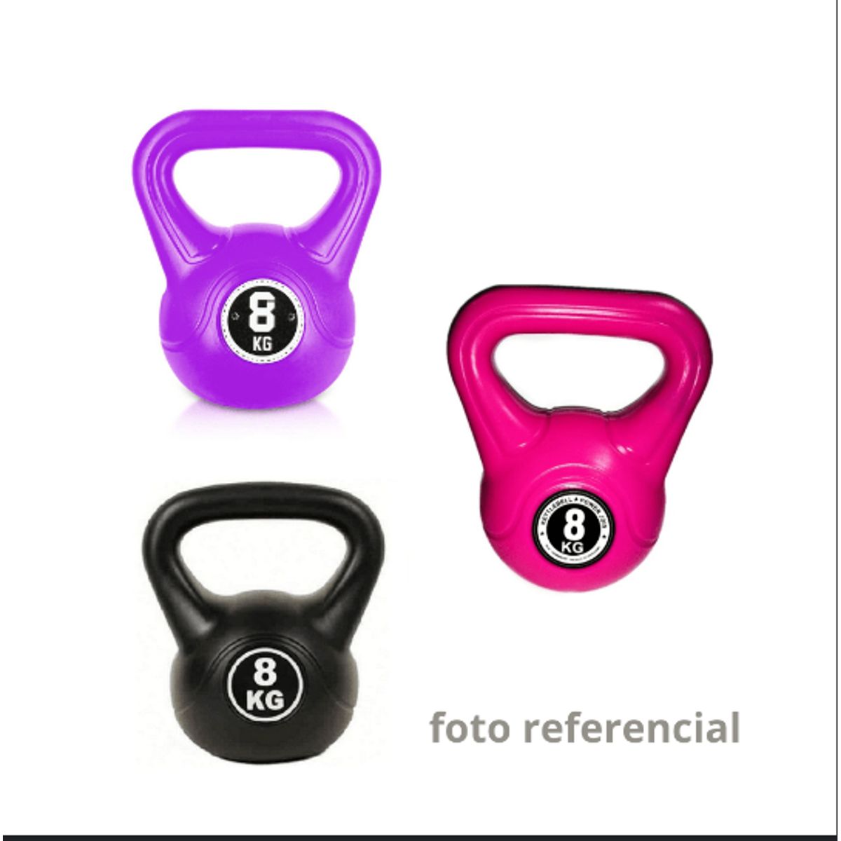 GENERICO - Pesa Rusa Kettebells de PVC 8 Kg - morado