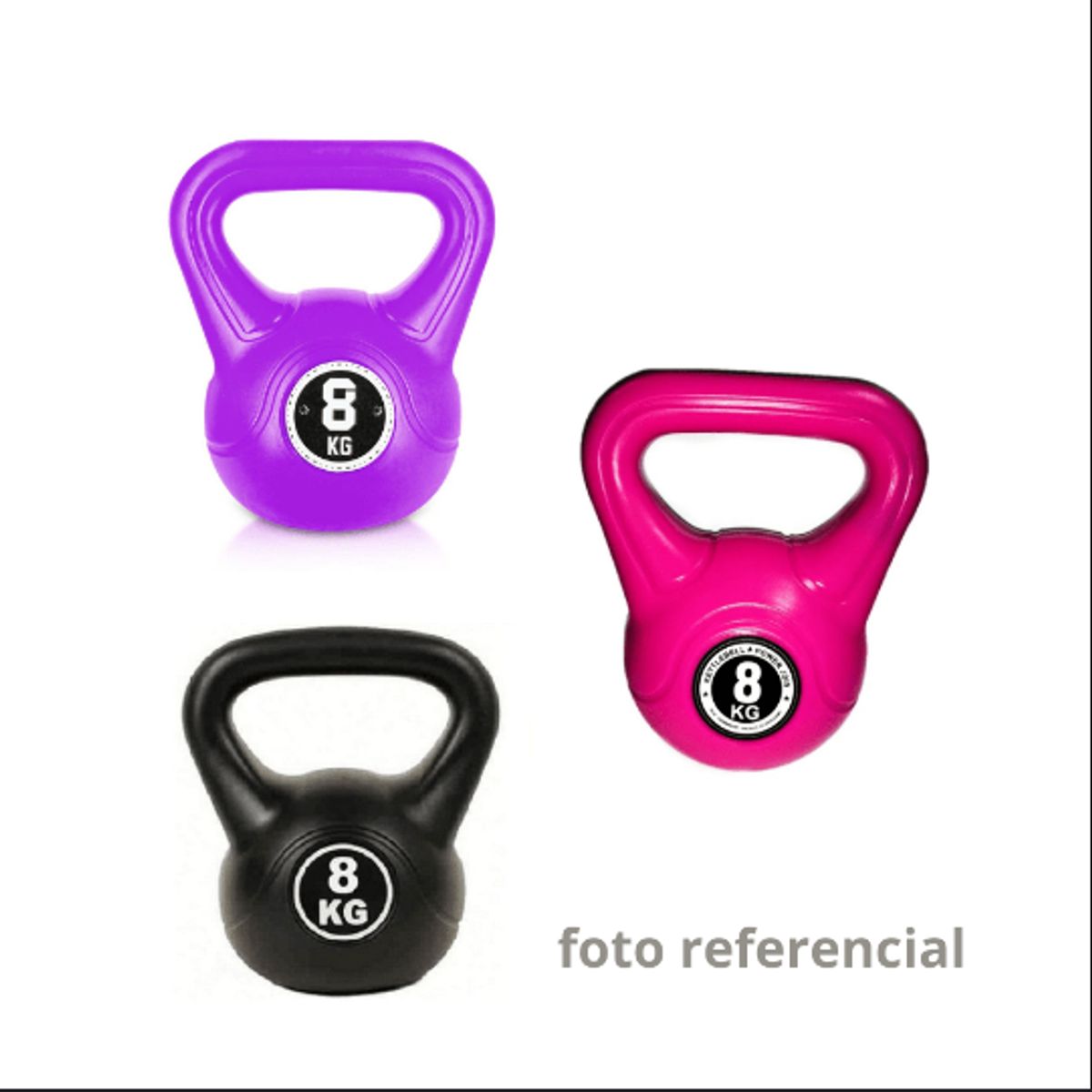 GENERICO - Pesa Rusa Kettebells de PVC 8 Kg - rosado