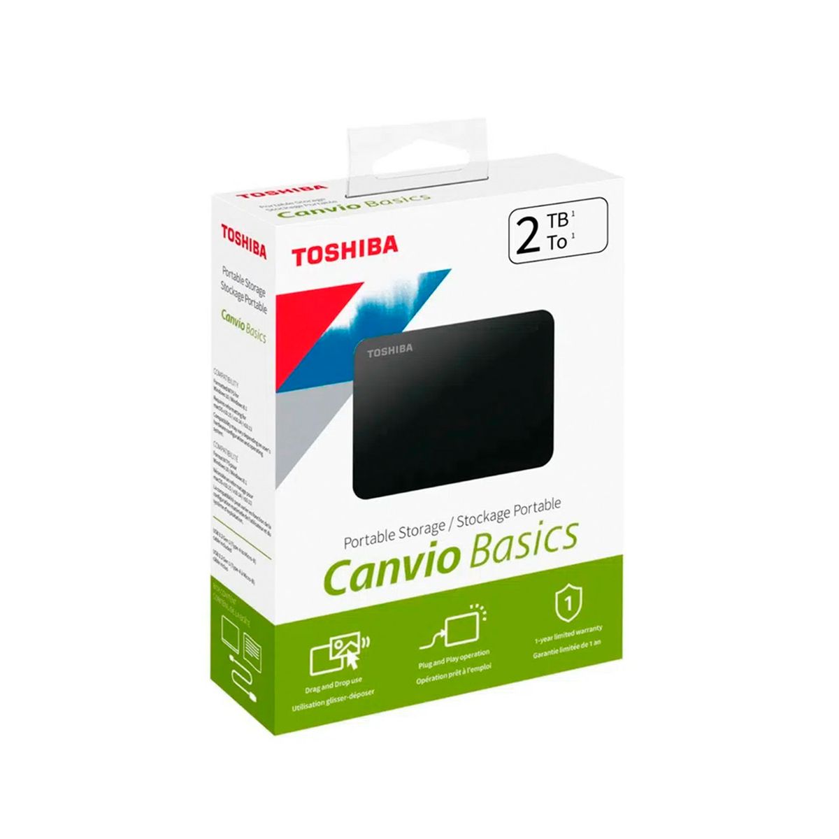 TOSHIBA - Disco Duro Externo Toshiba 2TB Canvio Basics USB 3.0