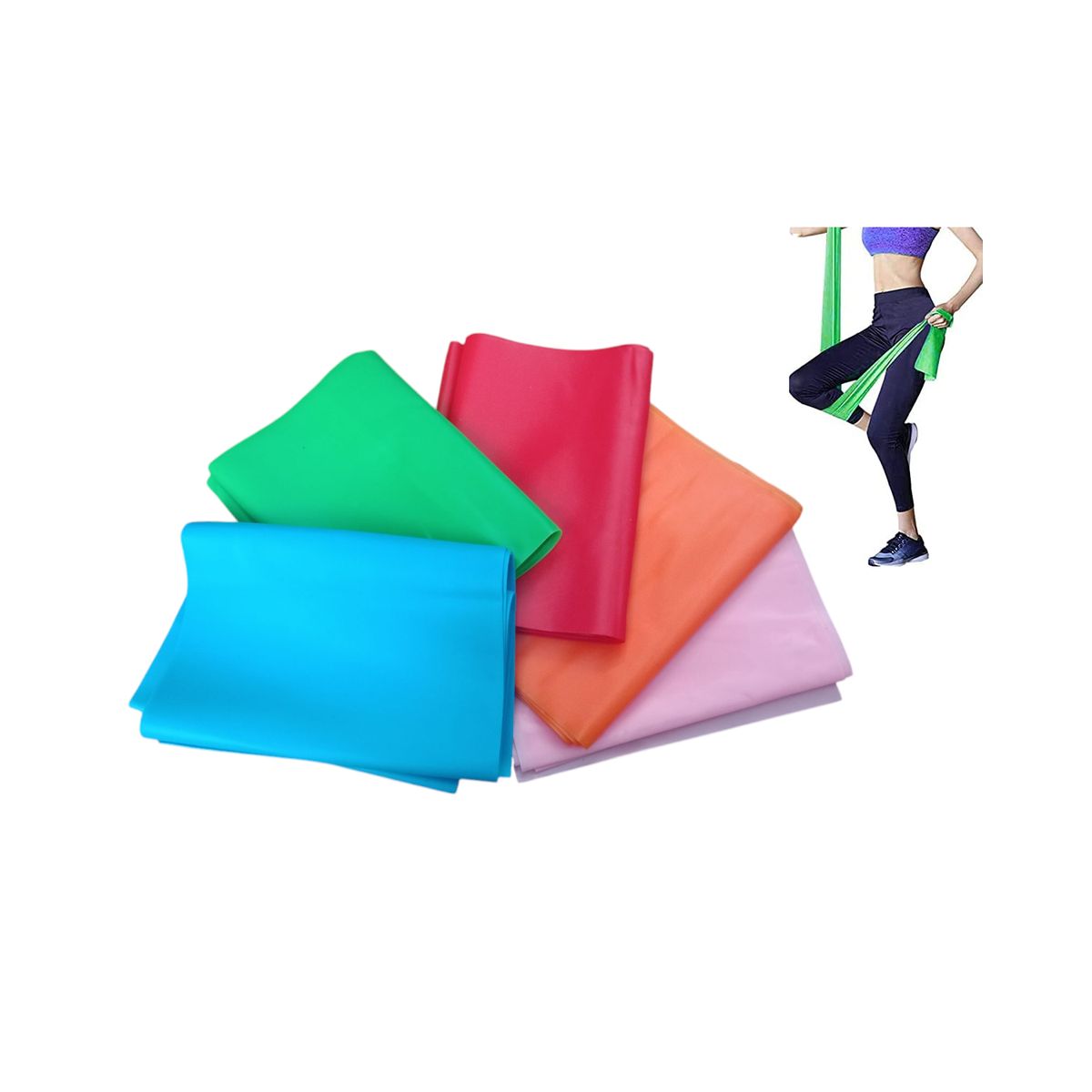 GENERICO - Bandas Ligas Elasticas Abiertas Pilates Set 5 Niveles