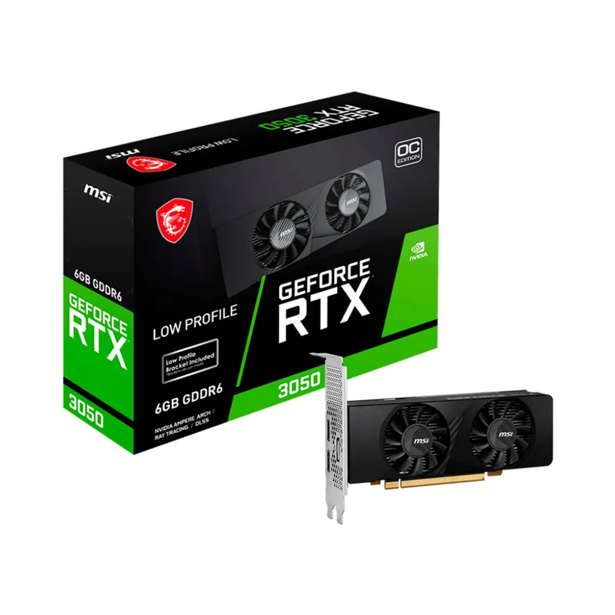 MSI - TARJETA DE VIDEO MSI GEFORCE NVIDIA RTX 3050 LOW PROFILE 6GB OC GDDR6