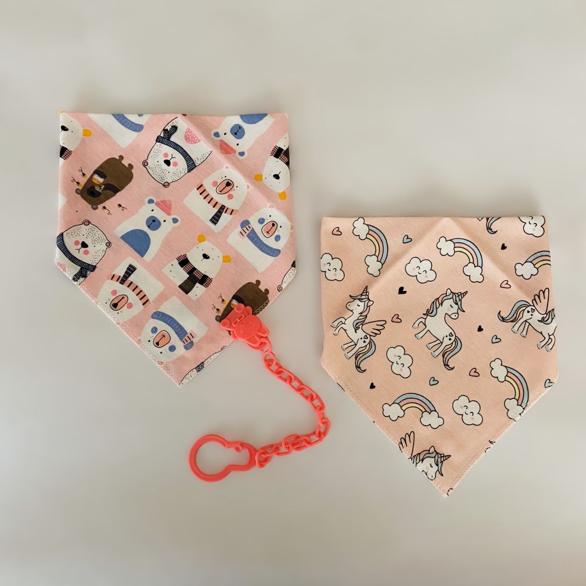 IMPORTADO MC - BANDANA BABERO PARA BEBE - 2PCS - UNICORNIOS - OSOS