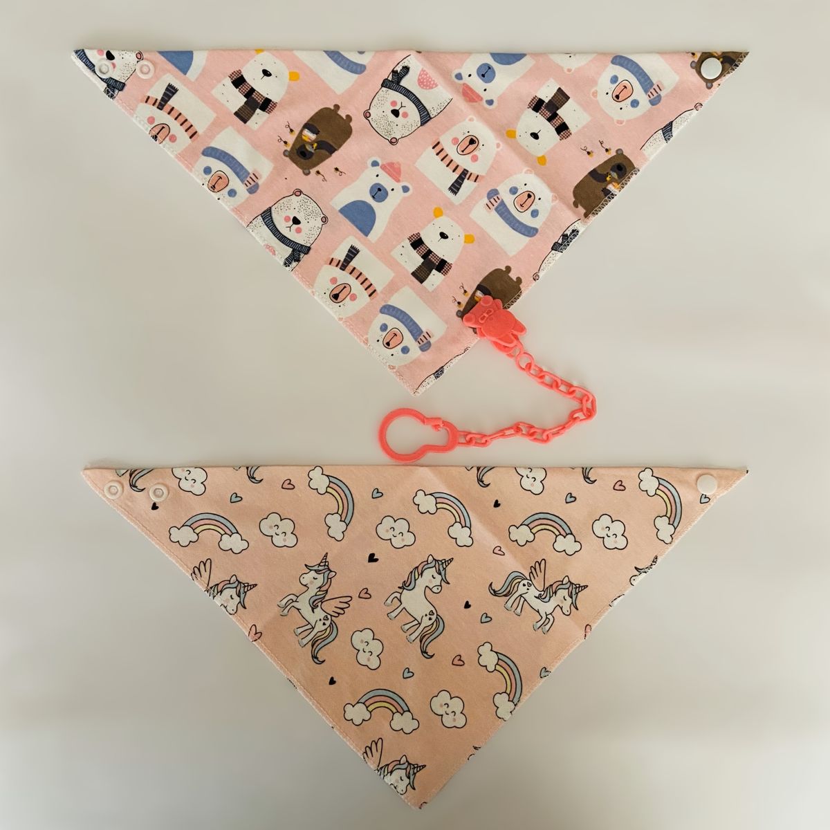 IMPORTADO MC - BANDANA BABERO PARA BEBE - 2PCS - UNICORNIOS - OSOS