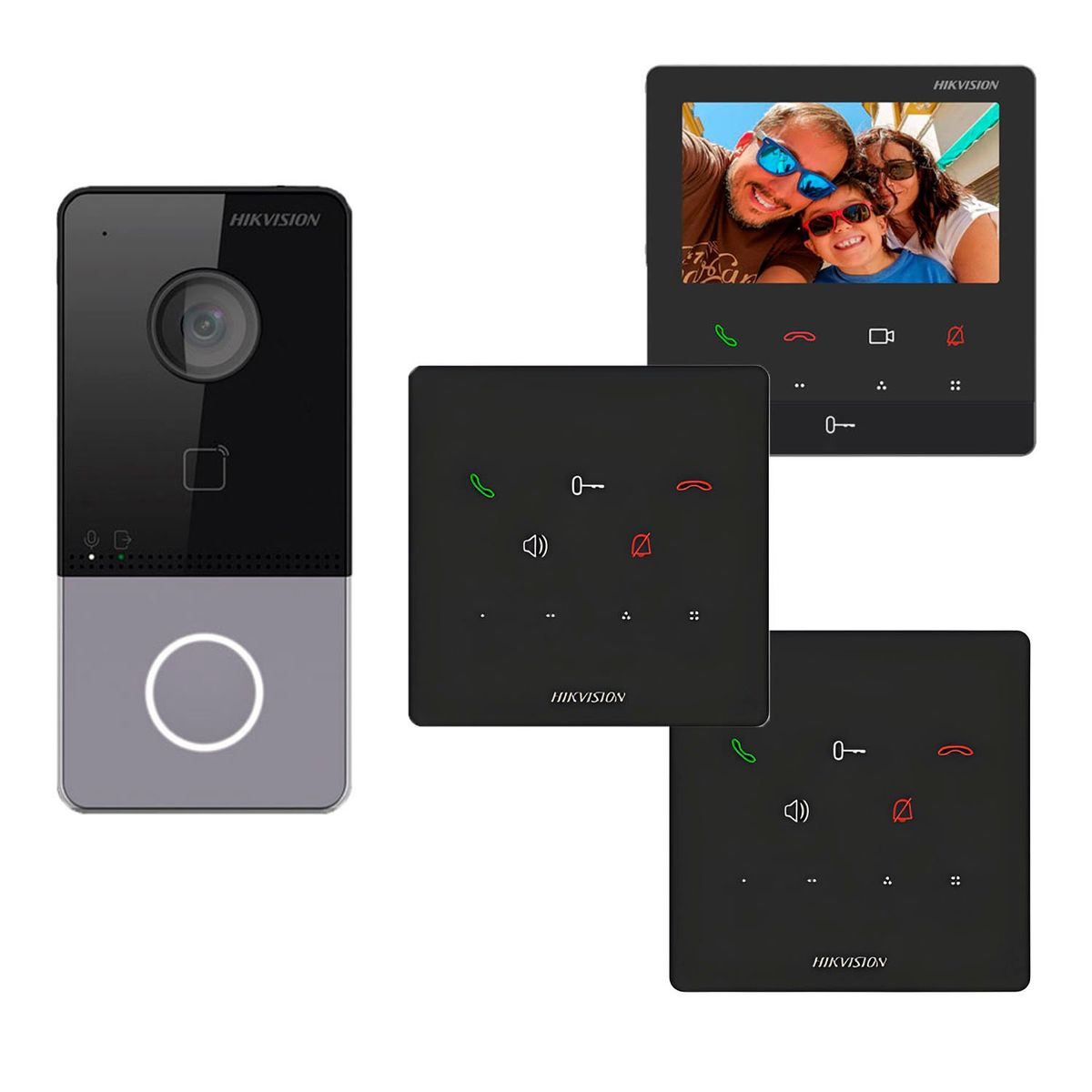 HIKVISION - KIT VIDEOPORTERO IP WIFI DS-KIS606 FULL HD 3 ANEXOS IP LLAMADA APP