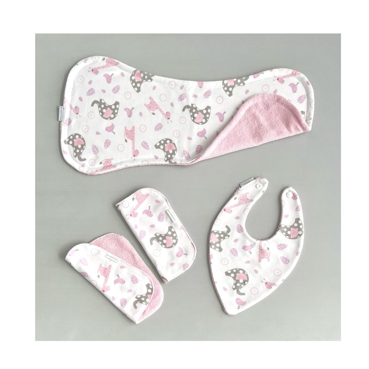 BLAUHOUSE - Babero Bebé Set x 4 Babero Bandana Babita Hombrera Babita