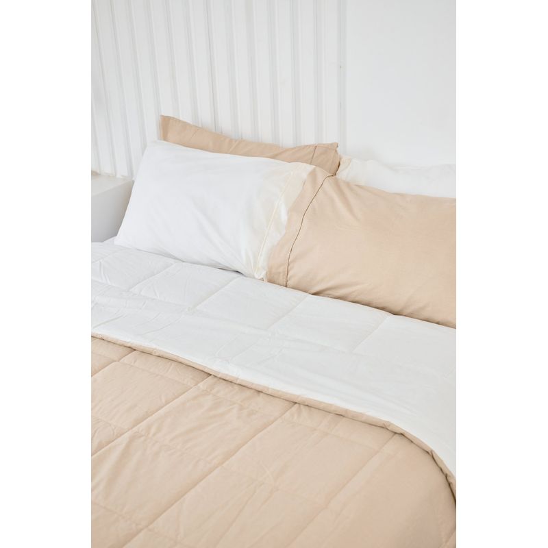 COBITEX HOME - Plumón hipoalergénico reversible Perla y Arenita 1.5 plz 100% algodón