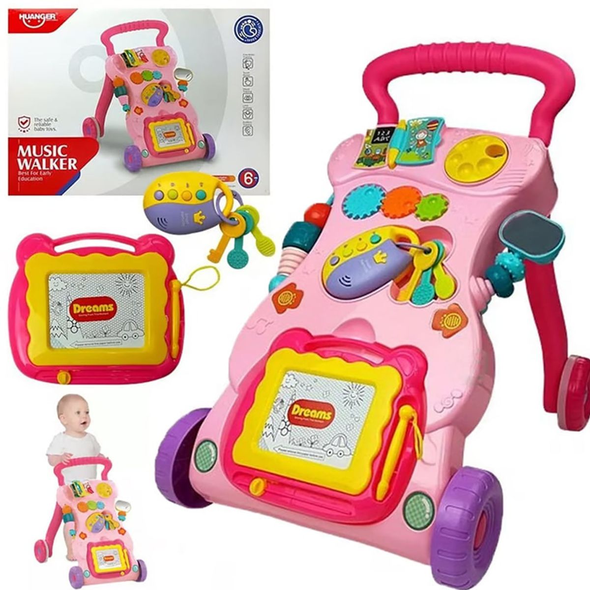 GENERICO - Andador Caminador Centro de Actividades Rosado