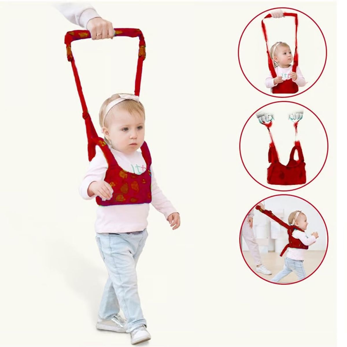 GENERICO - Arnés Caminador 2 en 1 Primeros Pasos Guinda