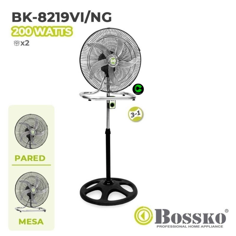 BOSSKO - Ventilador Bossko 3 En 1 De 18″ 200W BK-8219VI/NG