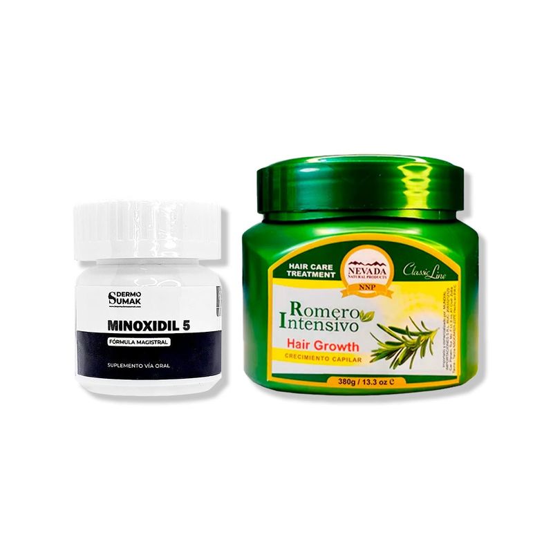 IMPORTADO MC - MINOXIDIL 5MG CAPS 60 + CREMA DE CRECIMIENTO CAPILAR 380GR