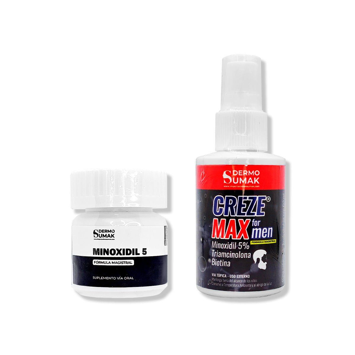 IMPORTADO MC - MINOXIDIL 5MG CAPS 60 + LOCIÓN CREZE MAX FORMEN 60ML