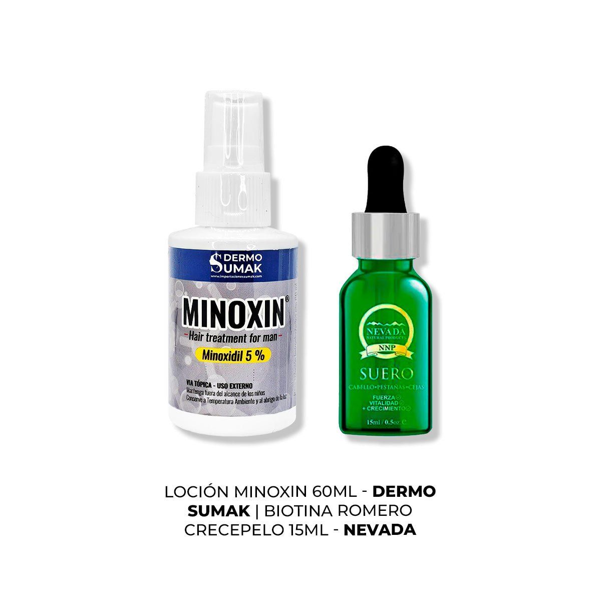 IMPORTADO MC - LOCIÓN MINOXIN 60ML + BIOTINA ROMERO CRECEPELO 15ML