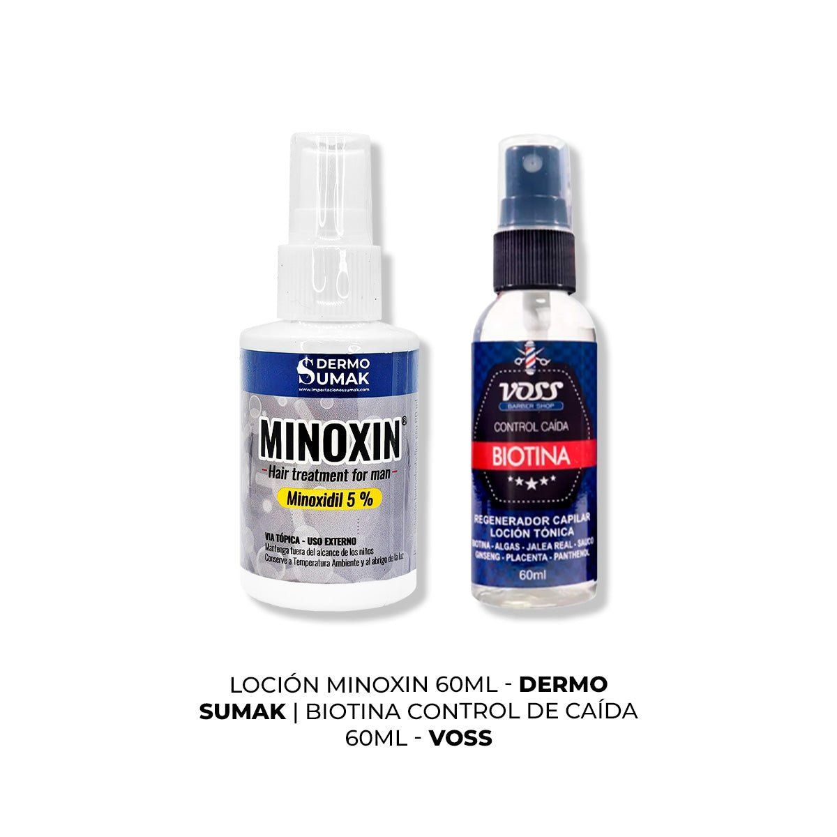 IMPORTADO MC - LOCIÓN MINOXIN 60ML + BIOTINA CONTROL DE CAIDA VOSS 60ML