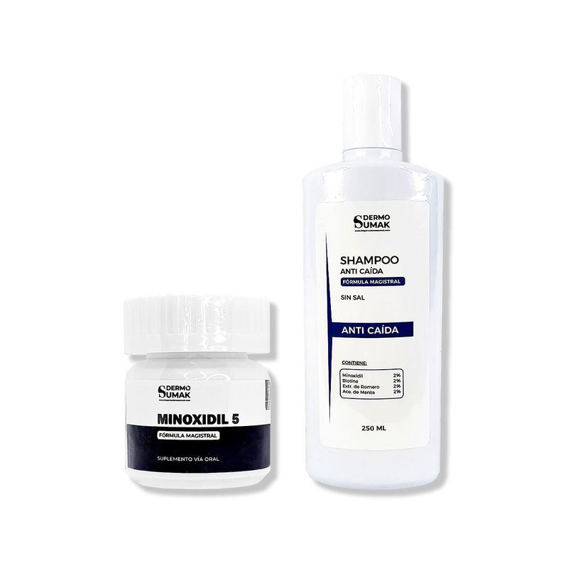 IMPORTADO MC - MINOXIDIL 5MG CAPS 60 + SHAMPOO SIN SAL ANTICAÍDA 250ML