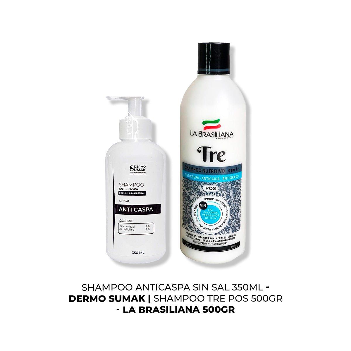 IMPORTADO MC - SHAMPOO ANTICASPA SIN SAL 350ML + SHAMPOO TRE 500GR