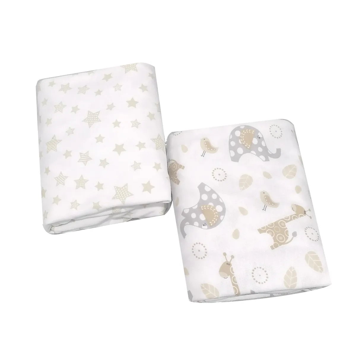 BLAUHOUSE - Sábanas Bajeras para Bebé Colecho 100% Algodón Pack x2