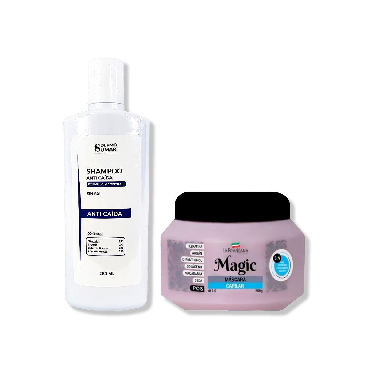 IMPORTADO MC - SHAMPOO ANTICAIDA SIN SAL 250ML + MÁSCARA CAPILAR 250GR