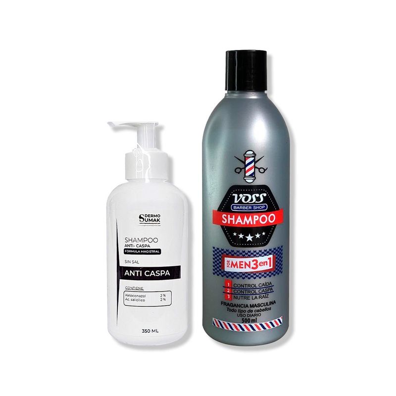 IMPORTADO MC - SHAMPOO ANTICASPA SIN SAL 350ML + SHAMPOO VOSS 3 EN 1 FOR MEN 500ml