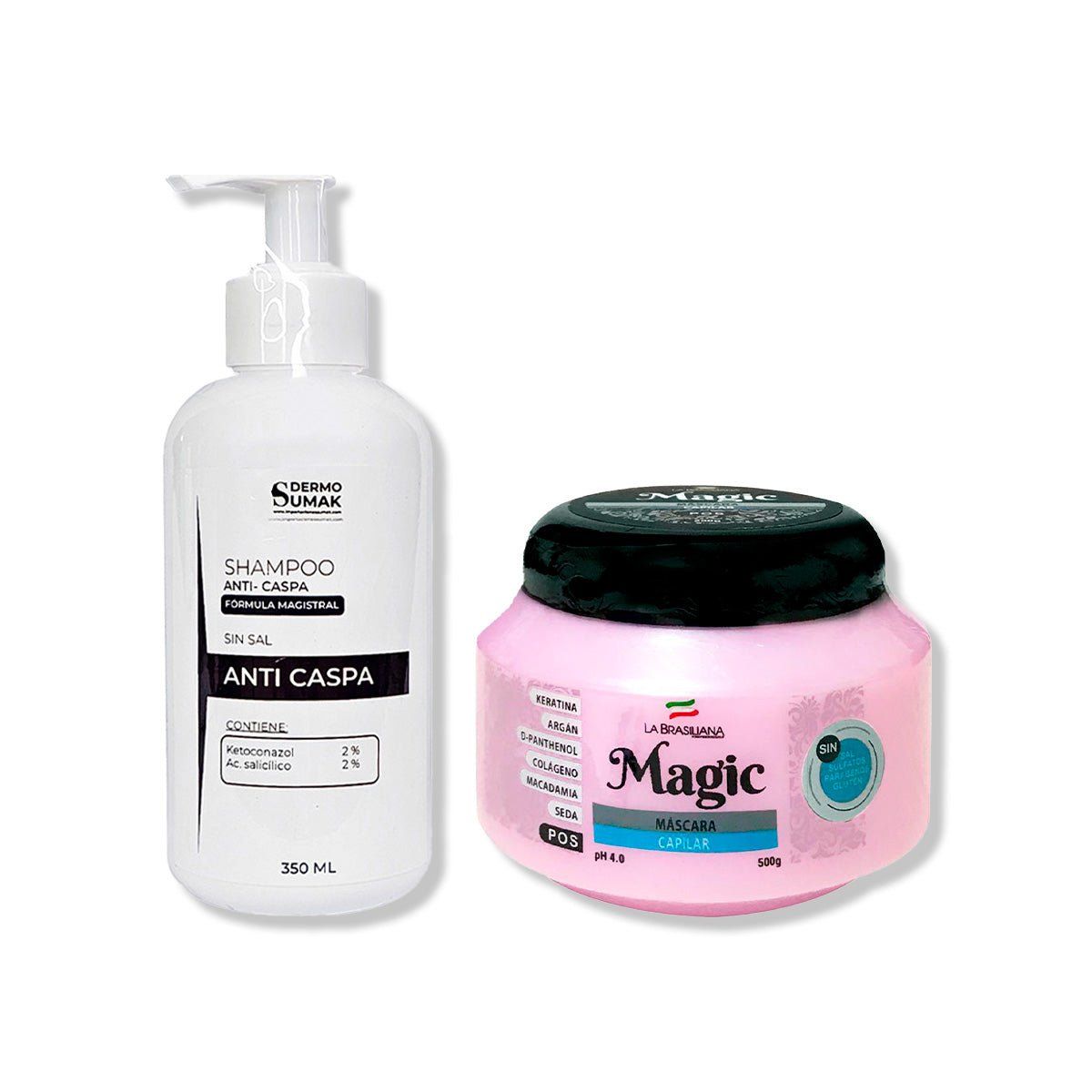 IMPORTADO MC - SHAMPOO ANTICASPA SIN SAL 350ML + MÁSCARA CAPILAR 500GR