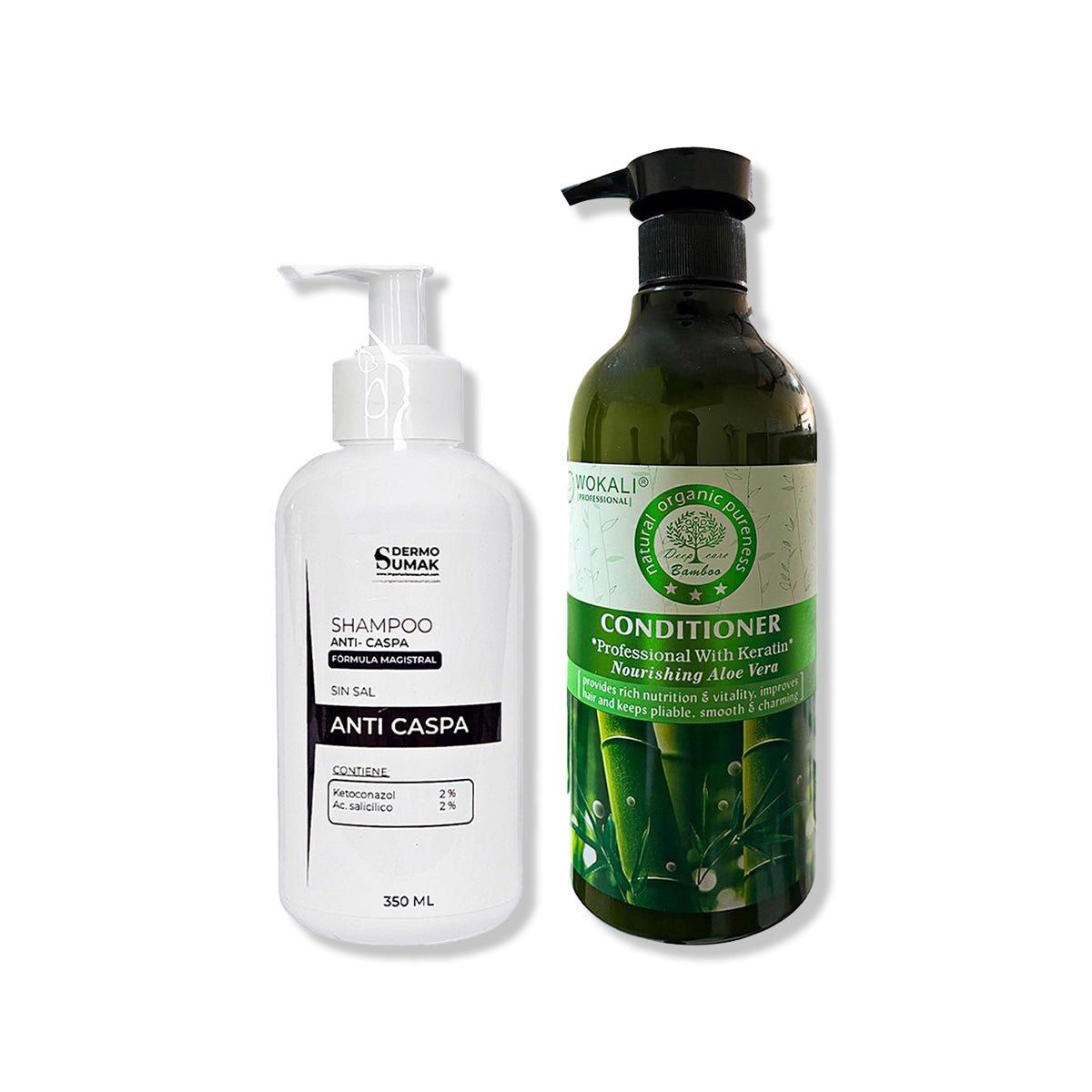 IMPORTADO MC - SHAMPOO ANTICASPA SIN SAL 350ML + ACONDICIONADOR DE BAMBOO 550ML