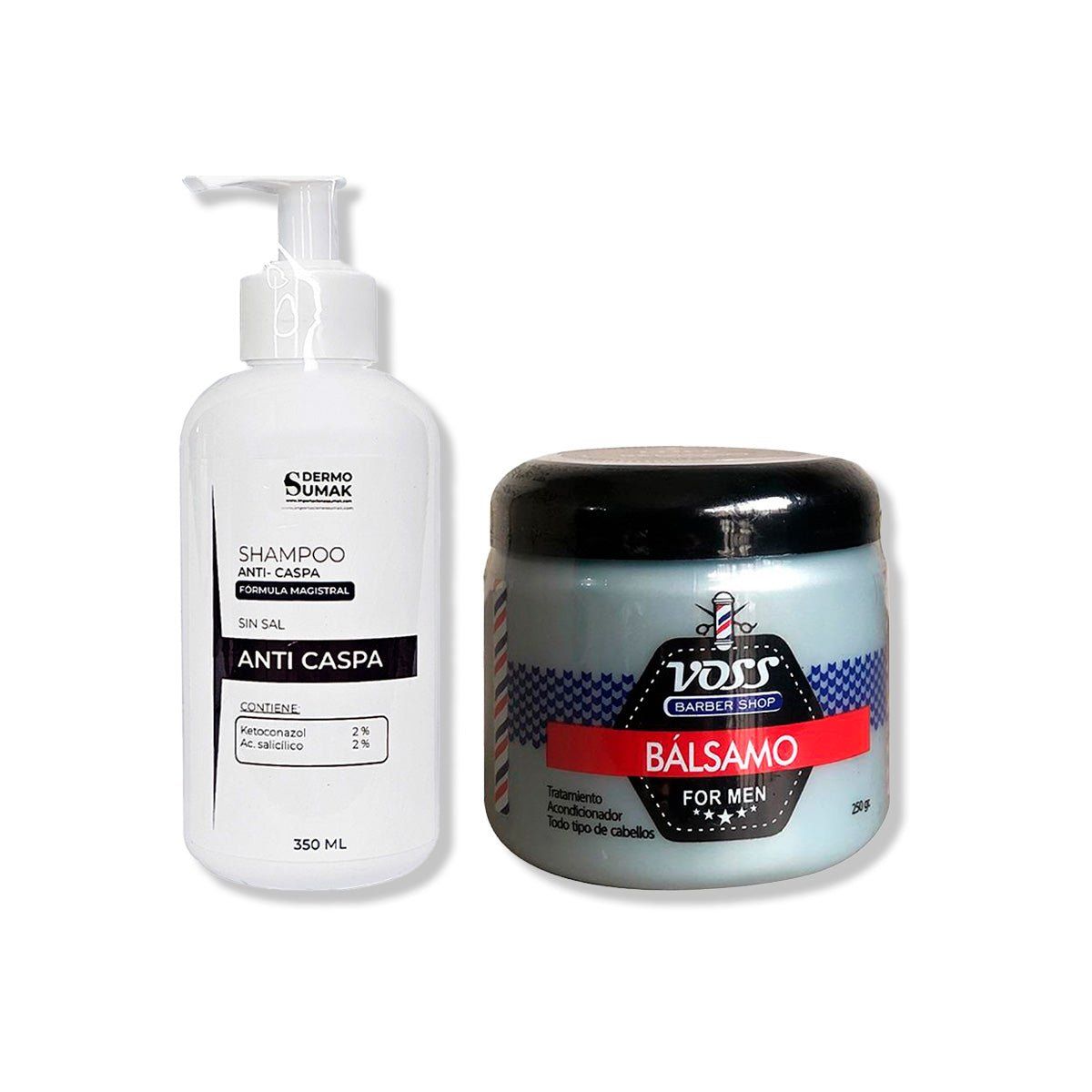 IMPORTADO MC - SHAMPOO ANTICASPA SIN SAL 350ML + ACONDICIONADOR BÁLSAMO VOSS 250GR