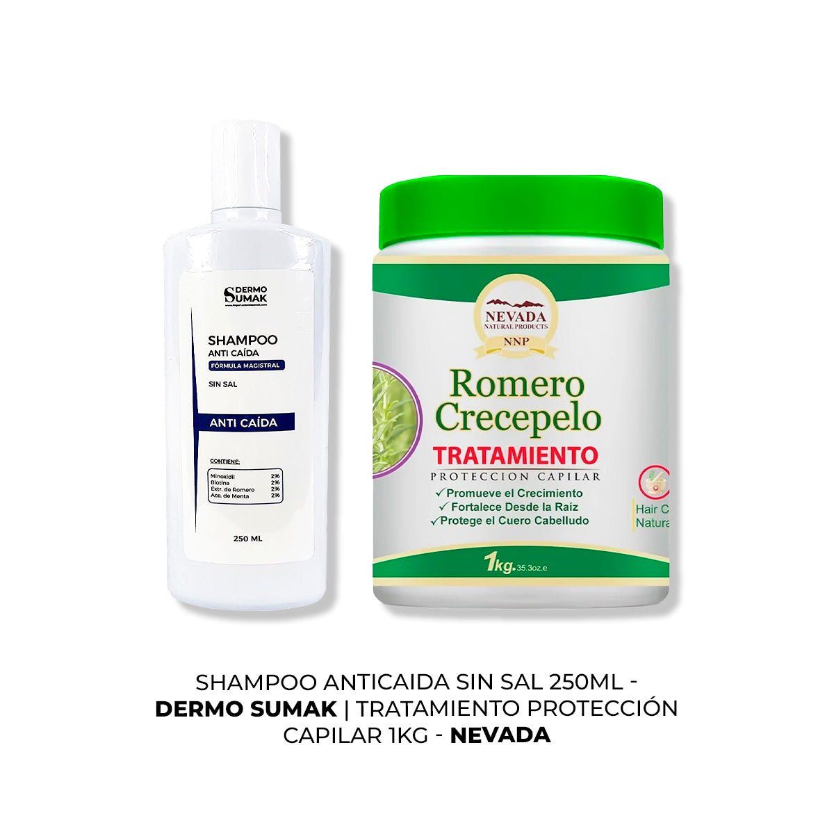 IMPORTADO MC - SHAMPOO ANTICAIDA SIN SAL 250ML + TRATAMIENTO PROTECCIÓN CAPILAR 1KG