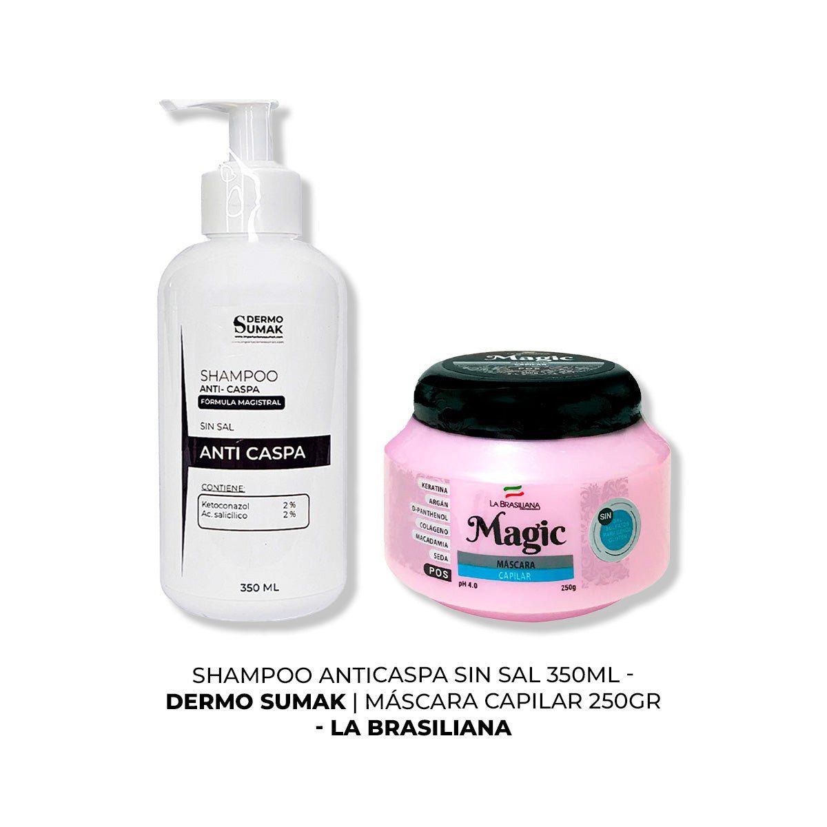 IMPORTADO MC - SHAMPOO ANTICASPA SIN SAL 350ML + MÁSCARA CAPILAR 250GR