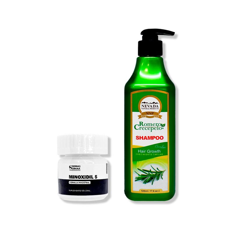 IMPORTADO MC - MINOXIDIL 5MG CAPS 60 + SHAMPOO ROMERO CRECEPELO 520ML