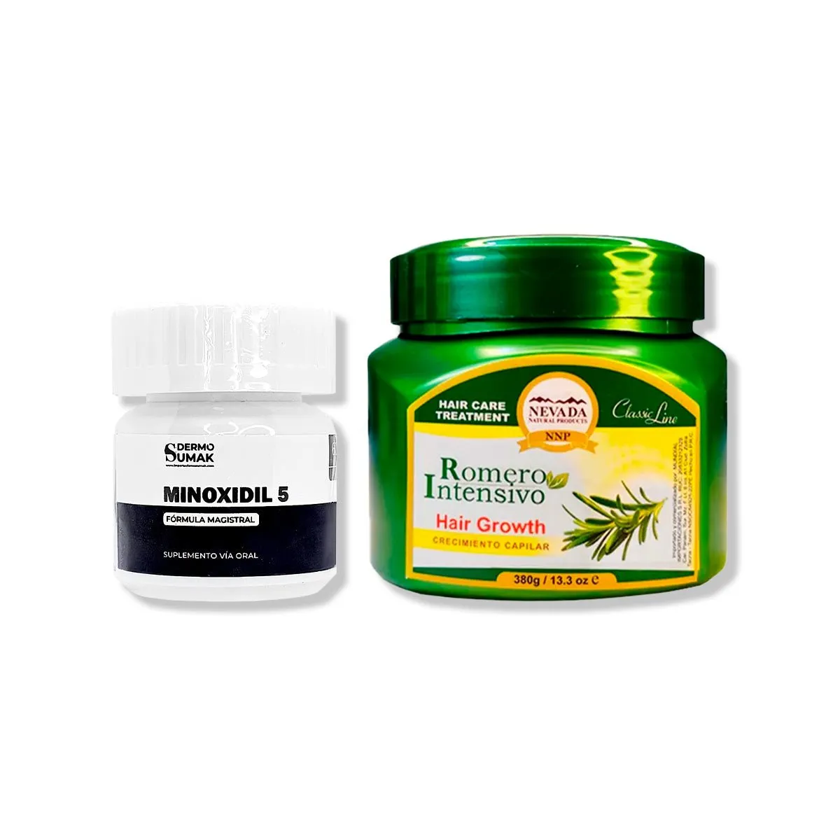 IMPORTADO MC - MINOXIDIL 5MG CAPS 60 + CREMA DE CRECIMIENTO CAPILAR 380GR