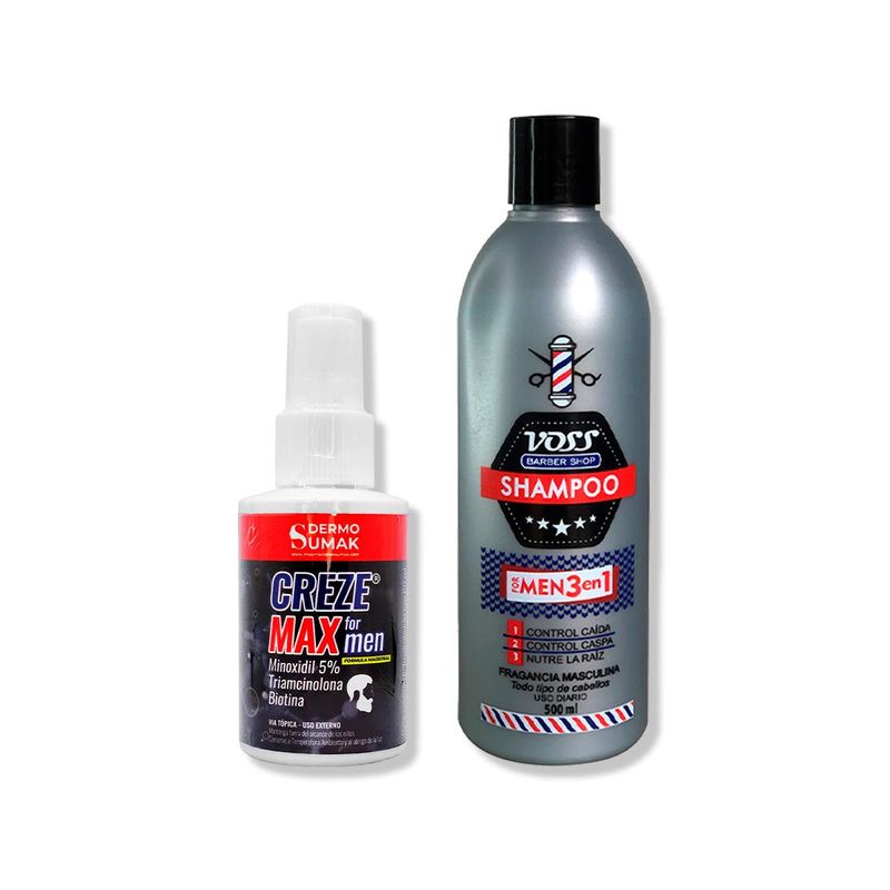 IMPORTADO MC - LOCIÓN CREZE MAX FORMEN 60ML + SHAMPOO VOSS 3 EN 1 FOR MEN 500ml