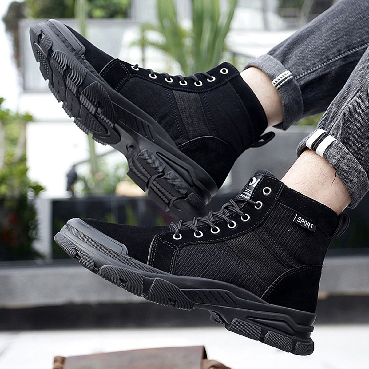 BLWOENS - Zapatos de trekking de invierno para hombres Zapatillas - Negro