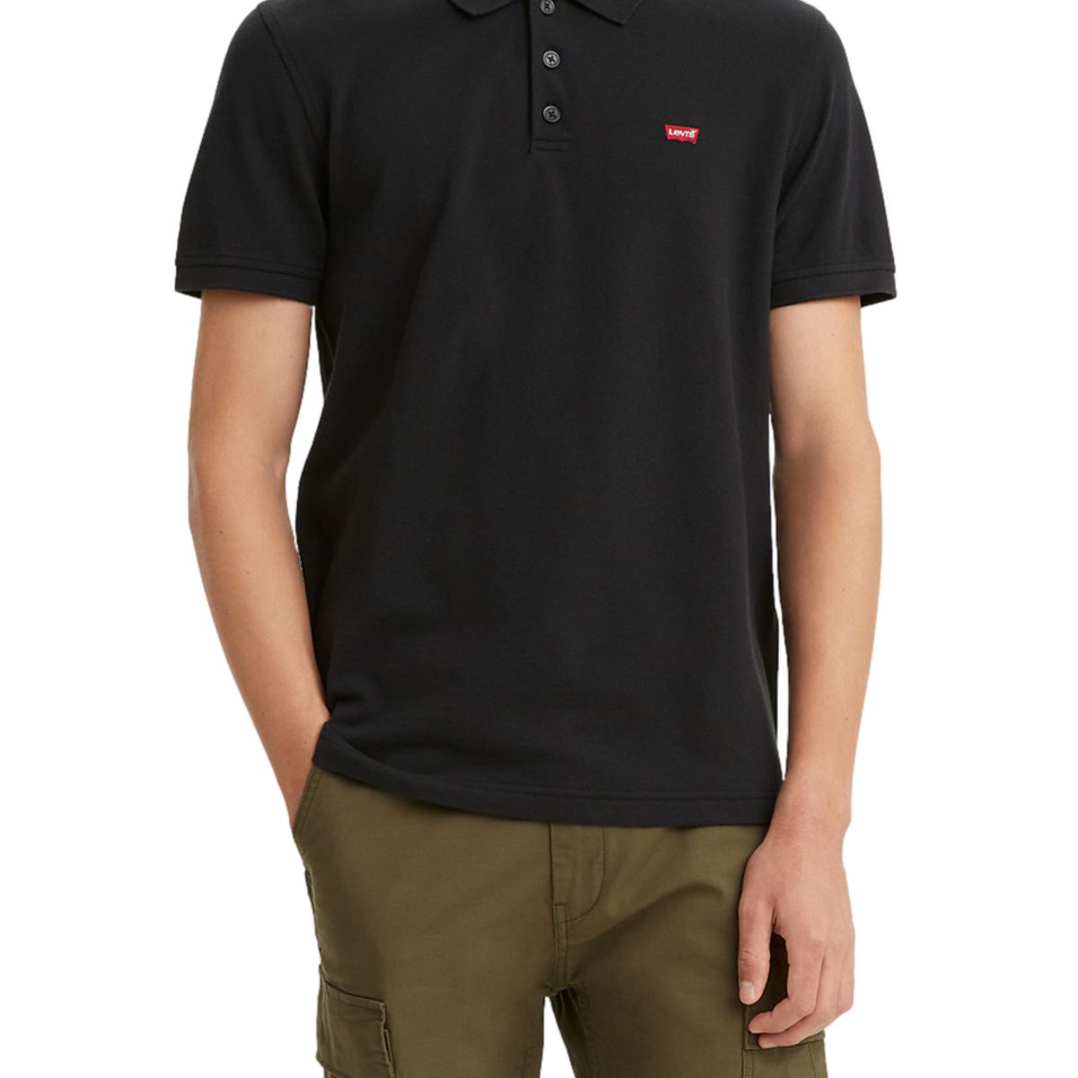 LEVIS - Polo Hombre Lisa Logo Negro Levis