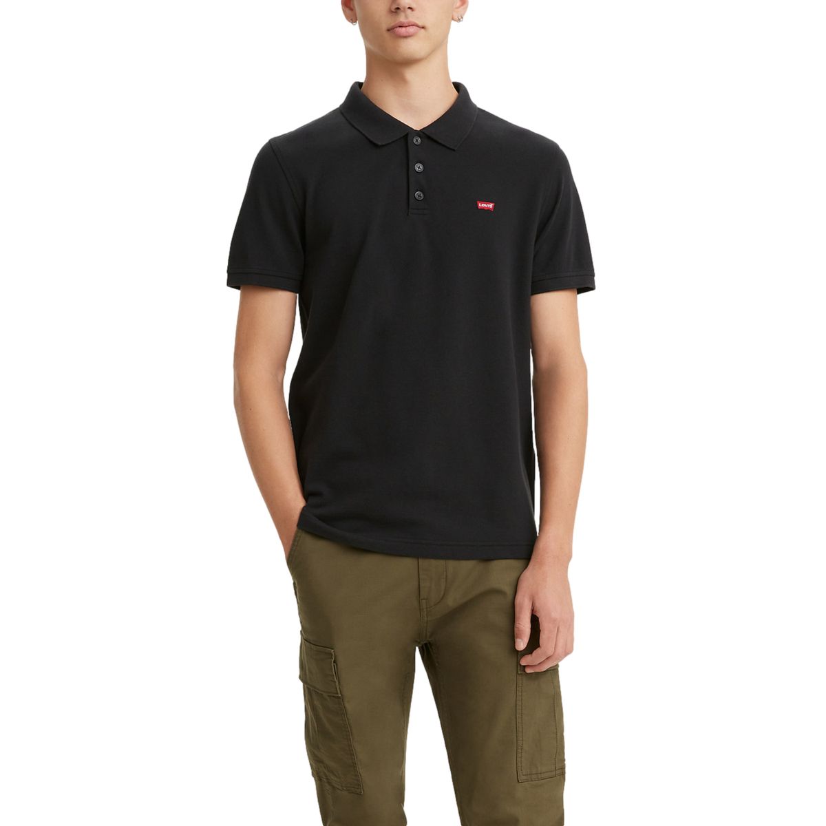 LEVIS - Polo Hombre Lisa Logo Negro Levis