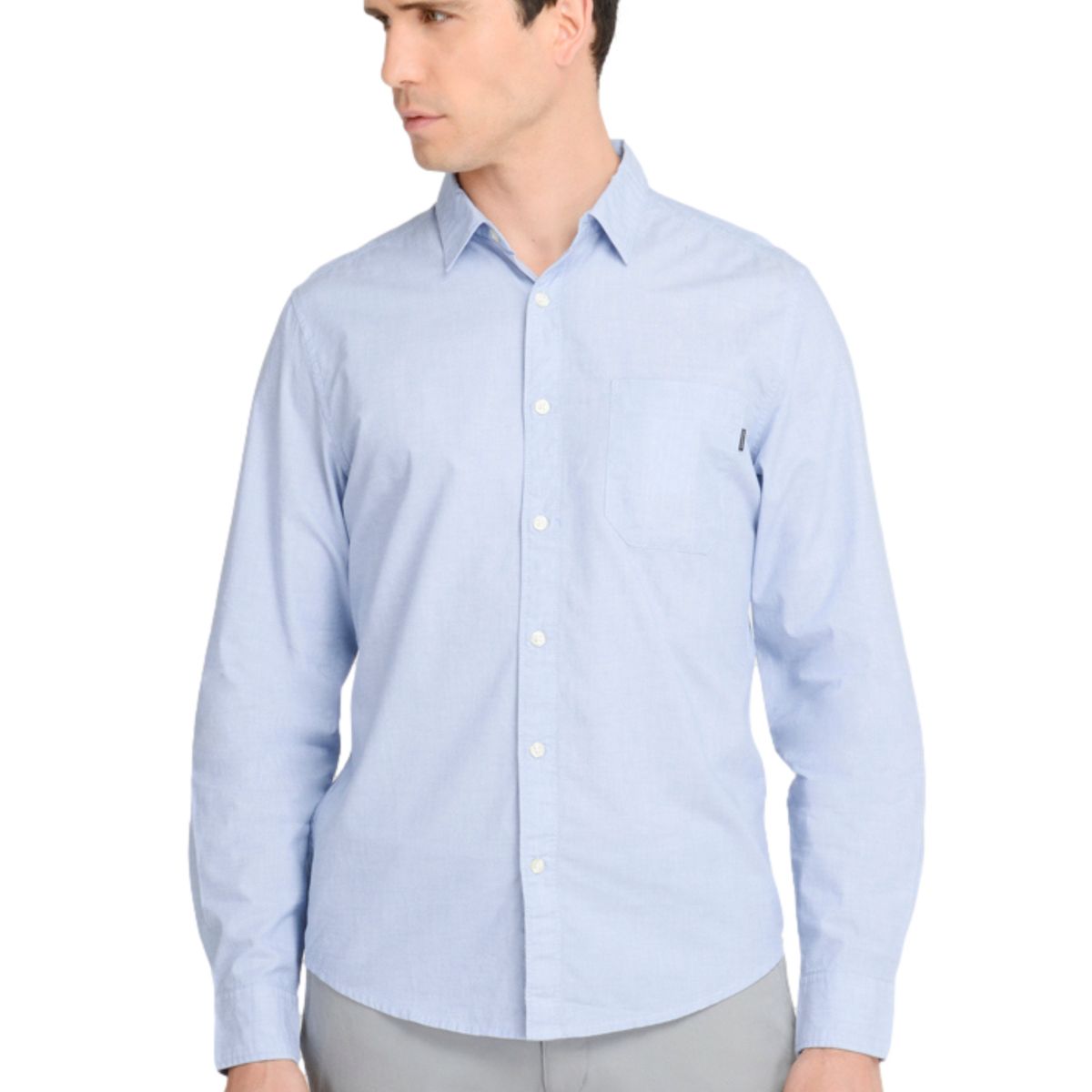 DOCKERS - Camisa Hombre Casual Slim Fit Celeste Dockers