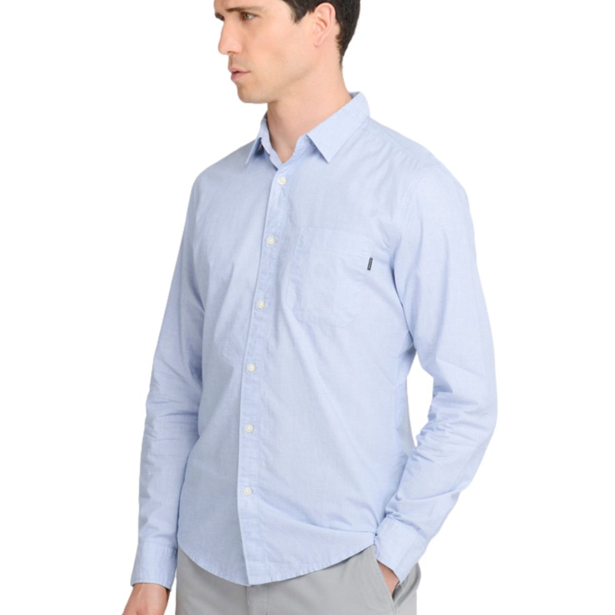DOCKERS - Camisa Hombre Casual Slim Fit Celeste Dockers