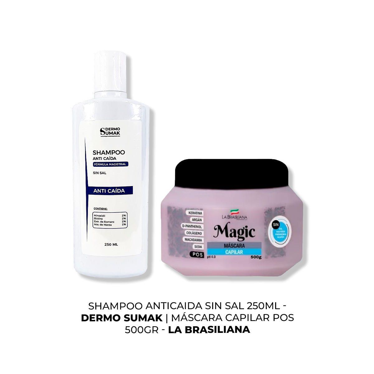 IMPORTADO MC - SHAMPOO ANTICAIDA SIN SAL 250ML + MÁSCARA CAPILAR 500GR