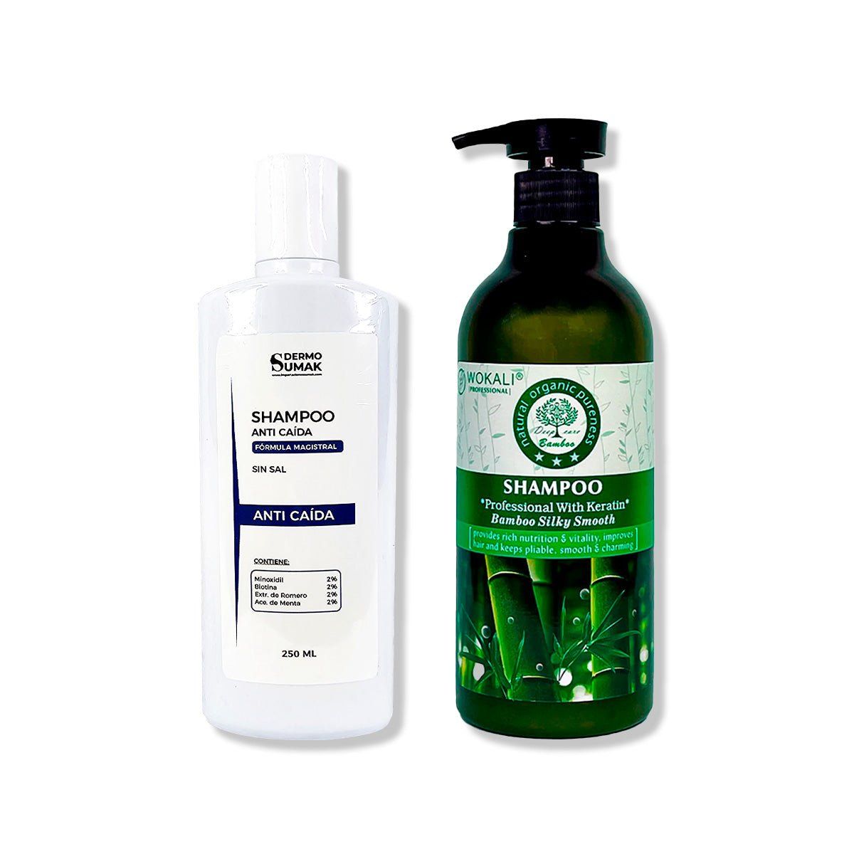 GENERICO - SHAMPOO ANTICAIDA SIN SAL 250ML + ACONDICIONADOR DE BAMBOO 550ML