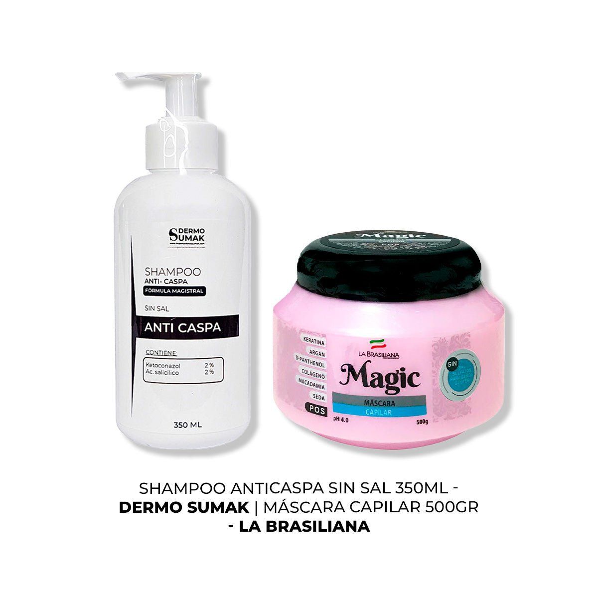 IMPORTADO MC - SHAMPOO ANTICASPA SIN SAL 350ML + MÁSCARA CAPILAR 500GR