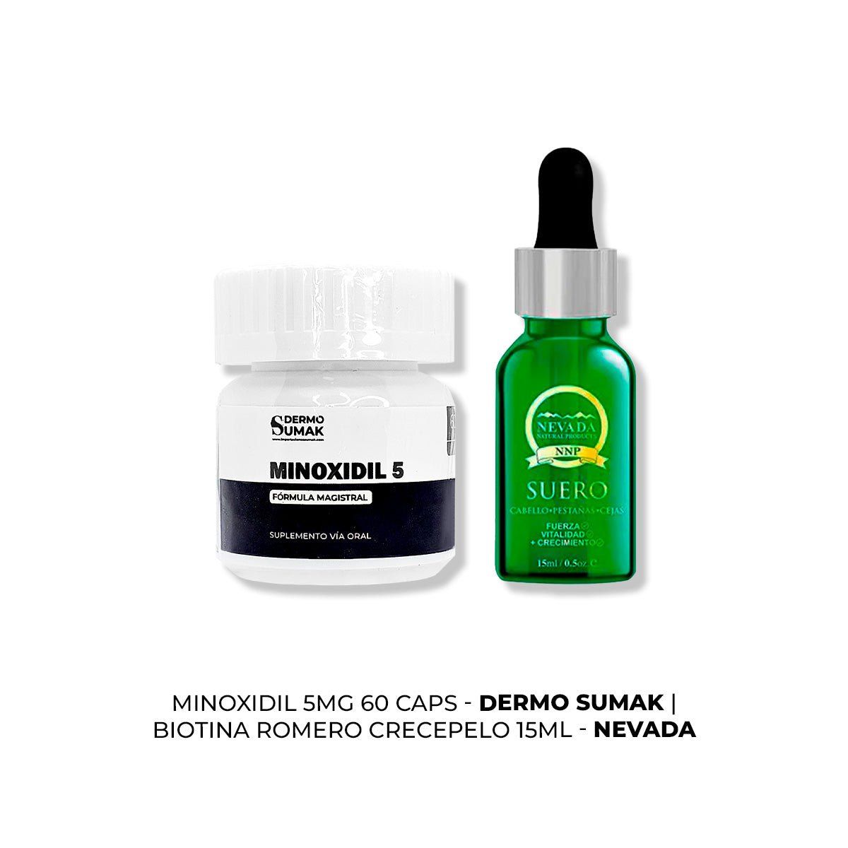 IMPORTADO MC - MINOXIDIL 5MG CAPS 60 + BIOTINA ROMERO CRECEPELO 15ML