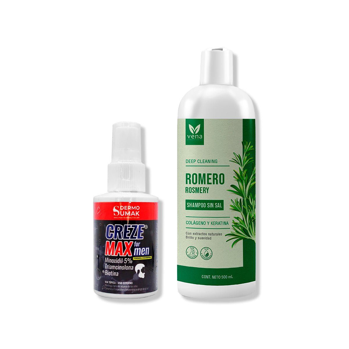 IMPORTADO MC - LOCIÓN CREZE MAX FORMEN 60ML + SHAMPOO ROMERO VENA 500ML